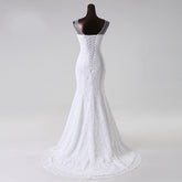 Long Scoop Lace Mermaid Wedding Dresses Bridal Dress - MyChicDress